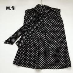 M.fil エムフィル ドットボウタイブラウス プルオーバー ノースリーブ 