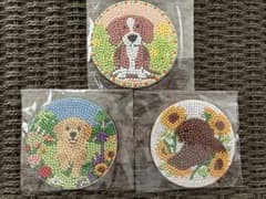 犬のデザイン ダイヤモンドアート コースター 3枚セットのサムネイル
