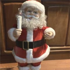 クリスマス/リアルに動く・優しいサンタ人形/レトロ保管品