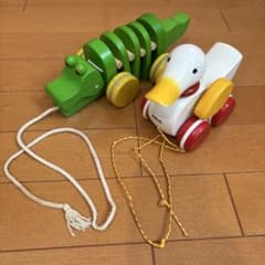 BRIOアヒル PLANTOYS ワニ　木製プルトイ2点セットのサムネイル
