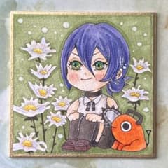 手描きイラスト ファンアート「チェンソーマン レゼ ポチタ」(豆色紙