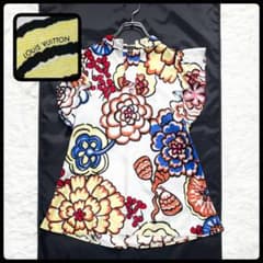 LOUIS VUITTON ヴィトン フリル袖 ブラウス フラワー 総柄 花柄 - メルカリ