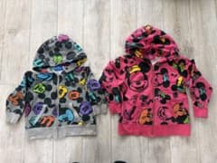 디즈니 미키 미니 파커 100cm 120cm 페어 키즈