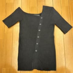 LOVAN ブラック リブニット 半袖のサムネイル