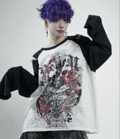 『REFLEM』スカルプリントラグランL/S Tee/ロングスリーブカット 地雷 REFLEM』スカルプリントラグランL/S Tee/ロングスリーブカット 地雷