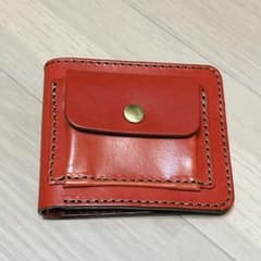 未使用】HERZ ヘルツ レザー 二つ折り財布 (WS-7) 赤 レッド - メルカリ