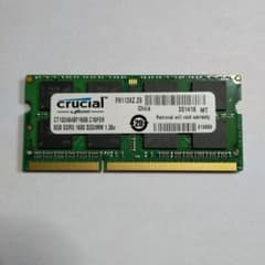 ノートパソコン用メモリ　8G crucial CT102464BF160Bのサムネイル