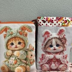 スペシャルセット　SALE 猫柄　巾着　パクパクポーチ　ハンドメイド 商品詳細画像