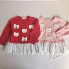 リボンチュニックセット　80のサムネイル