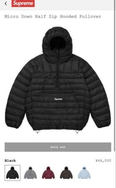 Supreme Micro down Half Zip Hooded - メルカリ