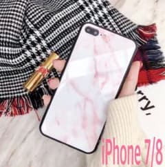 【激安‼︎ 】大理石デザイン iPhoneケース　   ピンク iPhone7/8のサムネイル