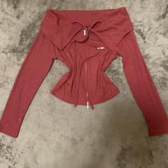 GORGE 長袖 トップス レッド ラメ リブ