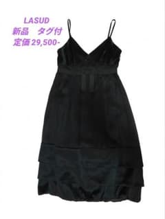 く*ら様 lasud ブラック ドレス　新品　タグ付き ヤマダヤ　9号　日本製のサムネイル