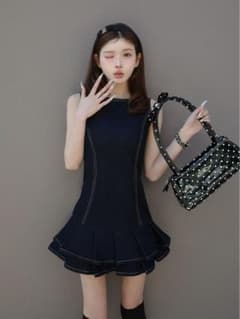 Darich ダブルプリーツデニムミニワンピース IND - メルカリ