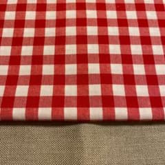 ⭐︎大量処分⭐︎ 綿　ブロックチェック　あか　⑧のサムネイル