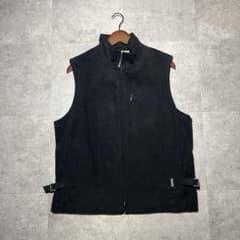00s バーバリー ロンドン レザー ベスト ブラック F ノバチェック柄 