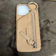 ベージュ iPhone14Proケース ジッパー付きのサムネイル