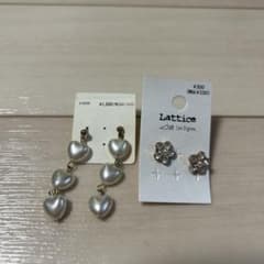 Lattice Les Signes ハート パール ピアス 2点セットのサムネイル