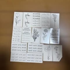 タトゥーシール 花 英字16枚セットのサムネイル