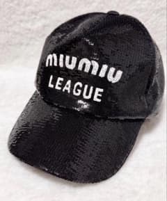 入手困難 ミュウミュウ スパンコール LEAGUE ベースボール キャップ 