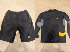 極美品】FCRB NIKE セットアップ 上L 下M ビッグスウッシュ 黒黄