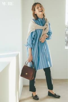 本田翼さん着用　ストライプオーバーシャツのサムネイル