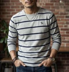新品タグ付 希少 RUEHL No.925 ルール ロングTシャツ M 紺×灰 - メルカリ