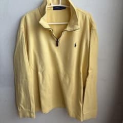 古着　Polo Ralph Lauren ハーフジップスウェット　イエローのサムネイル