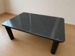 大理石調 座卓 ローテーブル ブラック（84cm×60cm×高さ30cm）のサムネイル