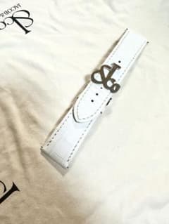 美品】jacob&co ジェイコブ ホワイトクロコダイル レザーベルト 赤西 