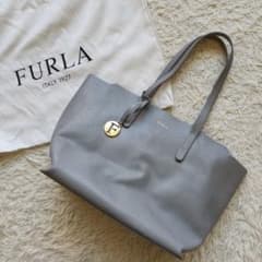 FURLA フルラ トートバッグ サリー グレー A4 肩掛け レザー - メルカリ