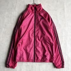 adidas CLIMAPROOF ジャケット ピンク ドット柄 3ライン M