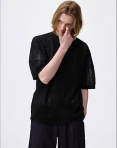 ウォッシャブルブークレニットシャツ(5分袖) GUのサムネイル