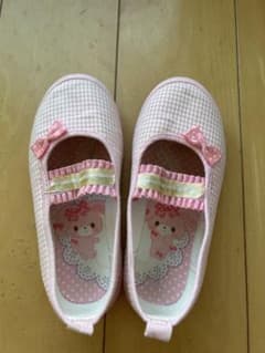 ボンボンリボン　ピンク ギンガムチェック 上履き　16cmのサムネイル