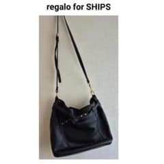 本革 regalo for SHIPS ショルダーバッグ ブラック 黒 - メルカリ