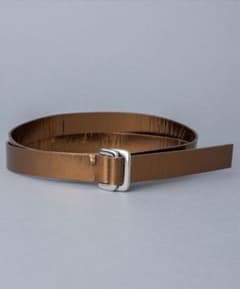 （未使用）BLAMINK ナローベルト ダークブラウン メタリック やぎ皮 未使用）BLAMINK ナローベルト ダークブラウン メタリック やぎ