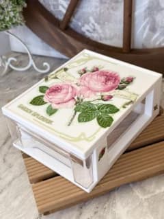 引き出しケース※引き出し収納※小物入れ※収納ケース※デコパージュ薔薇