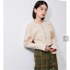 【adam et rope】ボリュームスリーブ2WAYリブニットプルオーバーのサムネイル