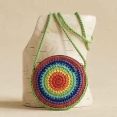 ハンドメイド レインボーカラー 円形 ミニショルダーバッグ 小銭入れのサムネイル
