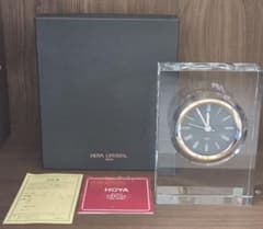 【動作OK・美品】HOYA CRYSTAL　クリスタル置き時計　ECH953Cのサムネイル