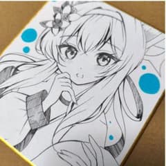 ガ*ア様 手描きイラスト 小色紙 ブルーアーカイブ ブルアカ マリー
