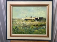 油彩 【ジャック・ソコル（J・Sokol）】仏人画家「Vendéeの村」F10号