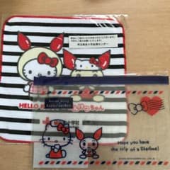 【非売品】献血:3点セット　キティタオルハンカチ／ケースのサムネイル