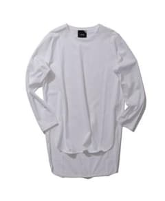 ATON エイトン ロングスリーブ ラウンドヘム Tシャツ ホワイトのサムネイル