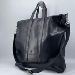 17153✨Y's ワイズ 牛革 レザー 2way トート ショルダーバッグ 黒 17153✨Y's ワイズ 牛革 レザー 2way トート ショルダーバッグ 黒