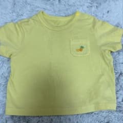 キッズ 半袖Tシャツ イエロー パイナップル刺繍のサムネイル