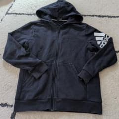 adidas ダークグレー フルジップパーカーのサムネイル