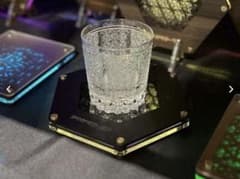 アサガラワークス ALBM :1.5 LEDコースター 麻柄 マットブラック