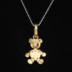 美品 ポメラート クマ K18YG チャーム トップ ネックレス ベア