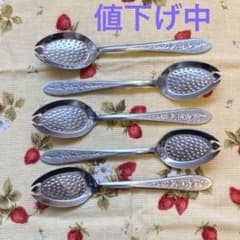 昭和レトロ　先割れ　イチゴスプーン　ステンレススチール　５本セットのサムネイル
